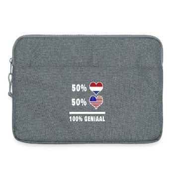 Drapeau 100% Genius des États-Unis et des Pays-Bas - Sacoche pour ordinateur portable 15 pouces - gris chiné - Devant