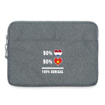 Vietnam et Pays-Bas 100% Genius flag - Sacoche pour ordinateur portable 15 pouces - gris chiné - Devant