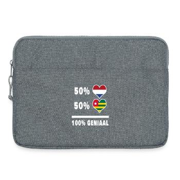 Drapeau 100% Genius du Togo et des Pays-Bas - Sacoche pour ordinateur portable 15 pouces - gris chiné - Devant