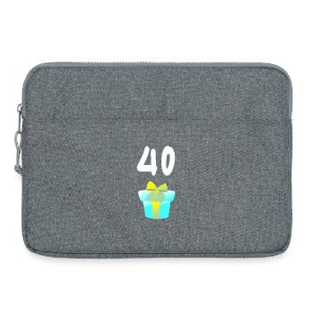 geschenk, 40 geschenkbox - Laptoptasche 15" - Grau meliert - Vorne
