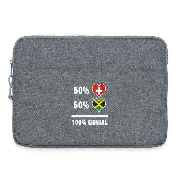 Jamaïque et Suisse 100% Awesome Flag - Sacoche pour ordinateur portable 15 pouces - gris chiné - Devant