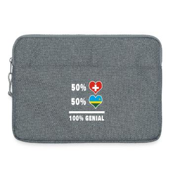 Ruanda und Schweiz 100% Genial Flagge - Laptoptasche 15" - Grau meliert - Vorne