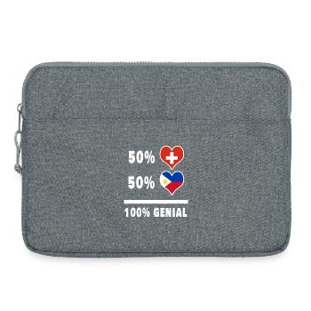 Philippinen und Schweiz 100% Genial Flagge - Laptoptasche 15" - Grau meliert - Vorne