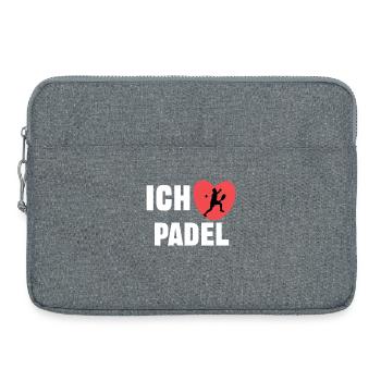 I love padel heart statement player training - Laptop bag 15" - heather grey - Front