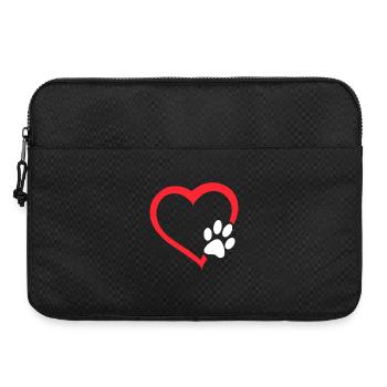 Rotes Herz mit weißer Hundepfote. Hund # - Laptoptasche 15" - Schwarz - Vorne