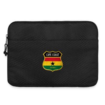 Cape Coast Ghana coat of arms flag design - Laptop bag 15" - black - Front