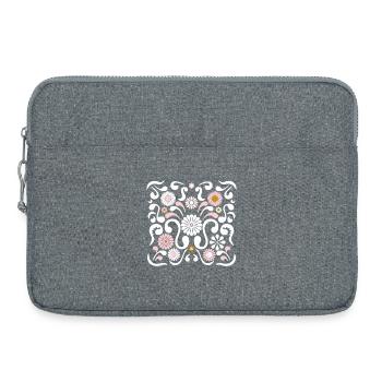 Blumenfest l Weiß, Rosa und Gelb - Laptoptasche 15" - Grau meliert - Vorne