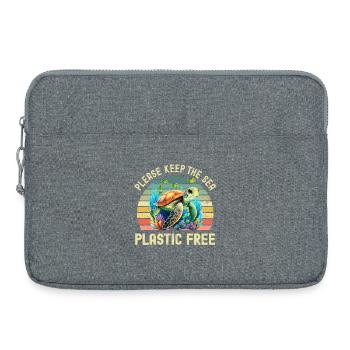 Protection de l’environnement des tortues marines - Sacoche pour ordinateur portable 15 pouces - gris chiné - Devant