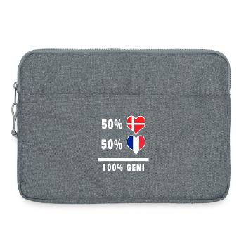 Drapeau 100% génie de la France et du Danemark - Sacoche pour ordinateur portable 15 pouces - gris chiné - Devant