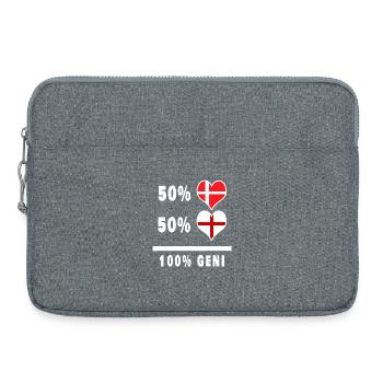 England and Denmark 100% genius flag - Laptop bag 15" - heather grey - Front