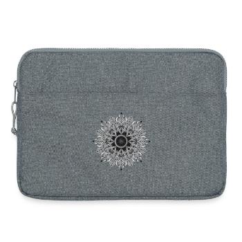 Ornement de vitrail rosace gothique - Sacoche pour ordinateur portable 15 pouces - gris chiné - Devant