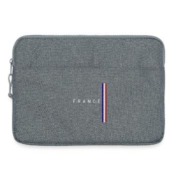 Design minimaliste du drapeau de la France - Sacoche pour ordinateur portable 15 pouces - gris chiné - Devant