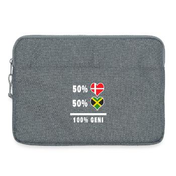 Drapeau 100% génie de la Jamaïque et du Danemark - Sacoche pour ordinateur portable 15 pouces - gris chiné - Devant