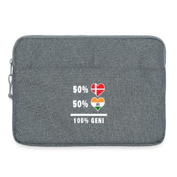 Inde et Danemark 100% drapeau de génie - Sacoche pour ordinateur portable 15 pouces - gris chiné - Devant