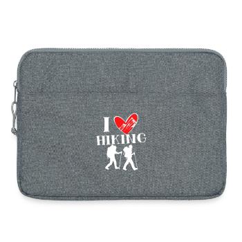 Hikers Heart I Love Hiking Statement Tours - Laptop bag 15" - heather grey - Front
