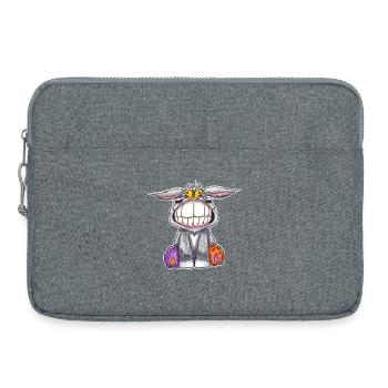 Grinse Esel - ein Lächeln sagt mehr als 1000 Worte - Laptoptasche 15" - Grau meliert - Vorne
