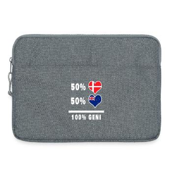 Drapeau 100% génie de la Nouvelle-Zélande et du Danemark - Sacoche pour ordinateur portable 15 pouces - gris chiné - Devant