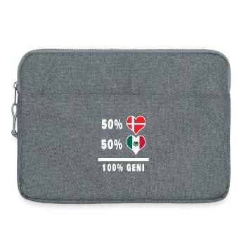 Mexique et Danemark 100% drapeau de génie - Sacoche pour ordinateur portable 15 pouces - gris chiné - Devant