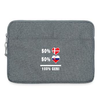 Slowakei und Dänemark 100% geniale Flagge - Laptoptasche 15" - Grau meliert - Vorne