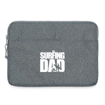 Surfer, Surfing Dad, Surfing Child, Wellenreiten - Laptop bag 15" - heather grey - Front