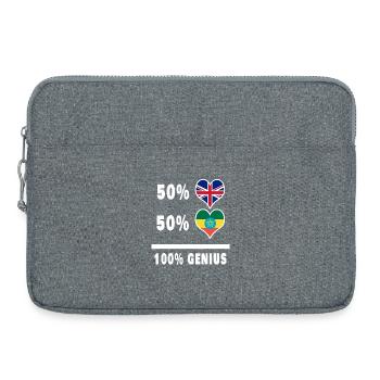 Ethiopia and Great Britain 100% Genius Flag - Laptop bag 15" - heather grey - Front