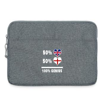 England and Great Britain 100% Genius Flag - Laptop bag 15" - heather grey - Front