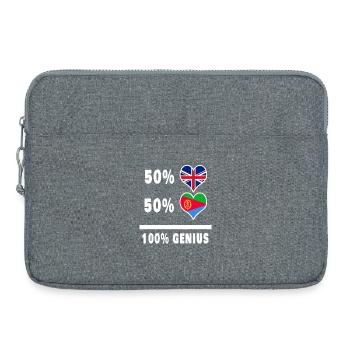 Eritrea and Great Britain 100% Genius Flag - Laptop bag 15" - heather grey - Front