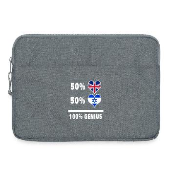 Israël et Grande-Bretagne 100% Genius Flag - Sacoche pour ordinateur portable 15 pouces - gris chiné - Devant