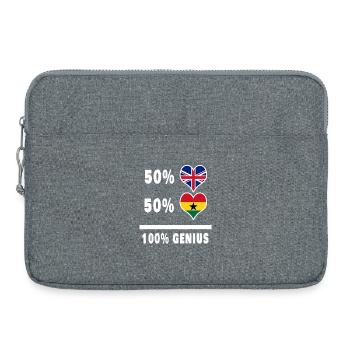 Ghana and Great Britain 100% Genius Flag - Laptop bag 15" - heather grey - Front