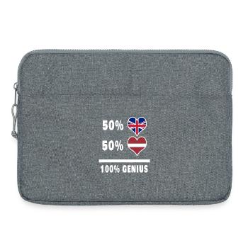 Lettland und Großbritannien 100% Genius Flagge - Laptoptasche 15" - Grau meliert - Vorne