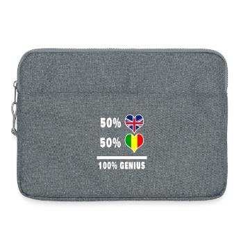 Mali et Grande-Bretagne 100% Genius Flag - Sacoche pour ordinateur portable 15 pouces - gris chiné - Devant