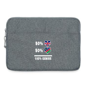 Namibia und Großbritannien 100% Genius Flagge - Laptoptasche 15" - Grau meliert - Vorne