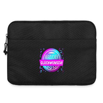 HERZLICHEN GLÜCKWUNSCH SPRÜCHE ANLASS GRATULATION - Laptoptasche 15" - Schwarz - Vorne