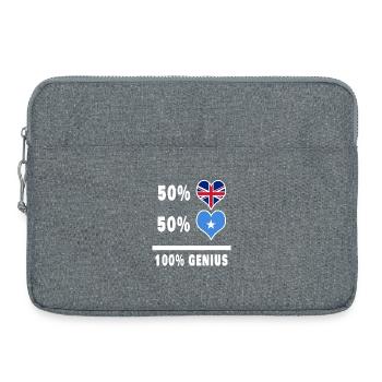 Somalia und Großbritannien 100% Genius Flagge - Laptoptasche 15" - Grau meliert - Vorne