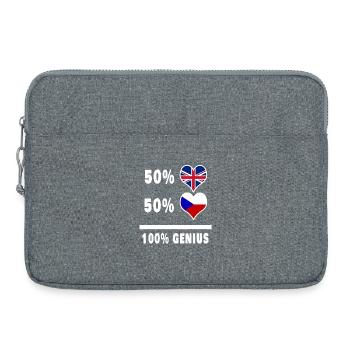 République tchèque et Grande-Bretagne 100% Genius Flag - Sacoche pour ordinateur portable 15 pouces - gris chiné - Devant