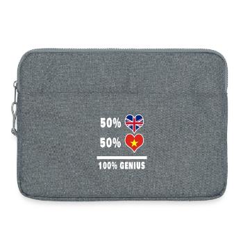 Vietnam et Grande-Bretagne 100% Genius Flag - Sacoche pour ordinateur portable 15 pouces - gris chiné - Devant