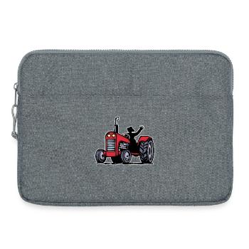Tractor Farmer Farm Organic Farmer Commercial Vehicle - Laptop bag 15" - heather grey - Front