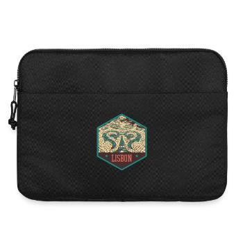 Illustration Chaussée Traditionnelle Portugal - Sacoche pour ordinateur portable 15 pouces - noir - Devant