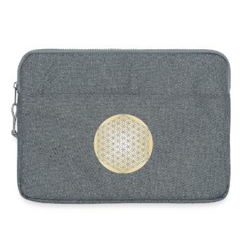 Fleur de Vie Argent - 5ème Dimension - Mandala - Sacoche pour ordinateur portable 15 pouces - gris chiné - Devant