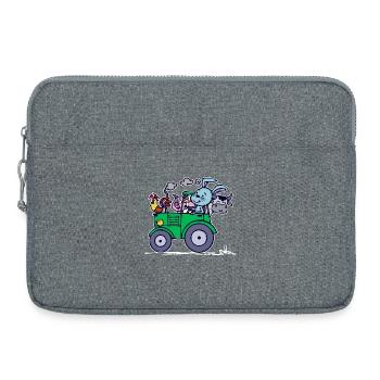 Landmaschinen Statement Ackerbau Bauernhof Traktor - Laptoptasche 15" - Grau meliert - Vorne
