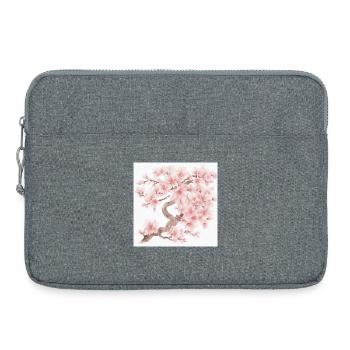 Japanese cherry tree blossoms - Laptop bag 15" - heather grey - Front