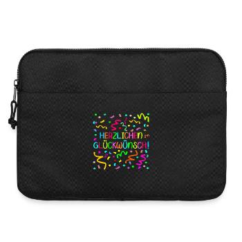Herzlichen Glückwunsch Geburtstagsgrüße Konfetti - Laptoptasche 15" - Schwarz - Vorne