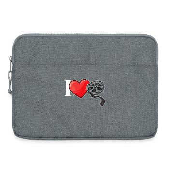J’aime les films Cinéma Déclaration de cœur Cinéma Films - Sacoche pour ordinateur portable 15 pouces - gris chiné - Devant
