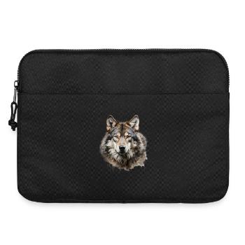 Wolf Portrait – Wildtier Alpen Design - Laptoptasche 15" - Schwarz - Vorne