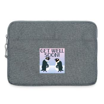 GET WELL SOON - PENGUIN ANIMAL BIRDS - WINTER - Laptop bag 15" - heather grey - Front