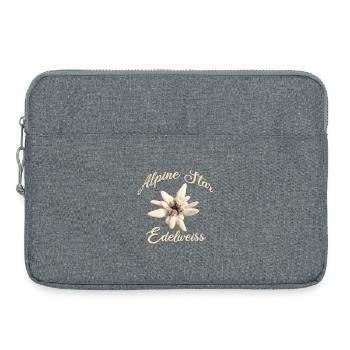 Alpine Star Edelweiss – Alpenblume Design - Laptoptasche 15" - Grau meliert - Vorne