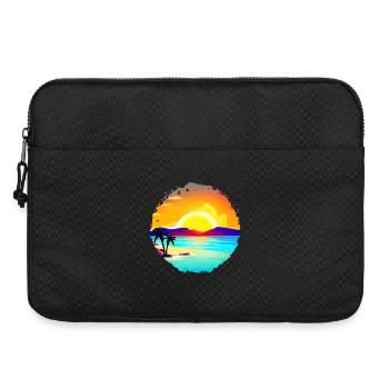 Summer Sunset Beach Watercolor - Laptop bag 15" - black - Front
