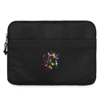 dekorative Aquarell-Katze, bunt, für Katzenfans - Laptoptasche 15" - Schwarz - Vorne