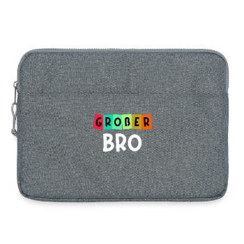 Geschwister Großer Bruder Spruch Bruderherz - Laptoptasche 15" - Grau meliert - Vorne