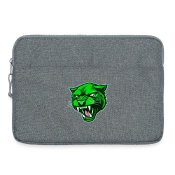 Tête de panthère verte - Sacoche pour ordinateur portable 15 pouces - gris chiné - Devant